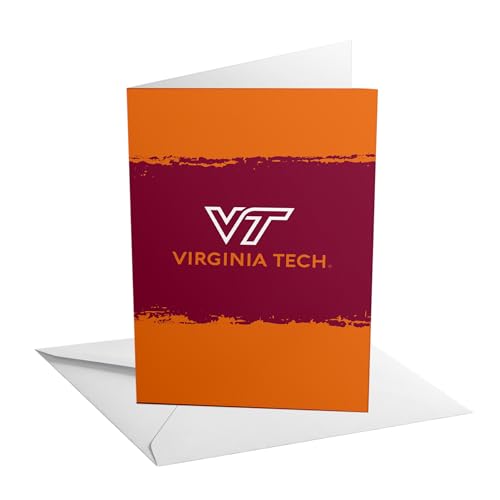 Desert Cactus Virginia Tech Hokies VT Grußkarte, 12,7 x 17,8 cm, gefalteter Karton mit Umschlag, Party, Feier, offizielles Lizenzprodukt (12,7 x 17,8 cm Karte B – blanko) von Desert Cactus