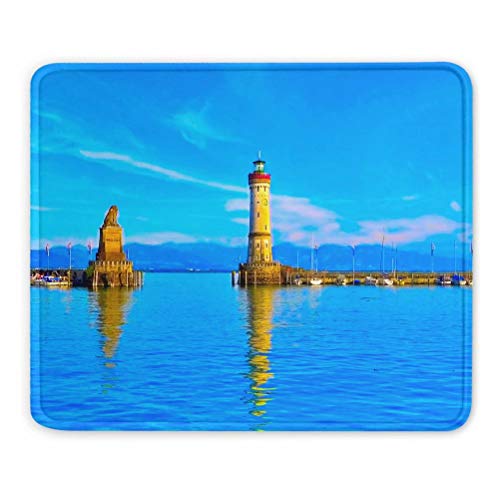 Deutschland Bodensee Leuchtturm Lindau Mauspads Geschenk Souvenir 7,9 x 9,5 in 3mm Gummipad von Desert Eagle