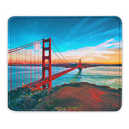 Golden Gate Bridge der USA Amerika San Francisco Mauspads Geschenk Souvenir 7,9 x 9,5 in 3mm Gummipad von Desert Eagle
