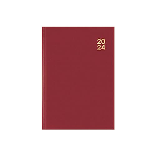 2024 Premium A6 Terminplaner Wochenansicht, fester Einband, roter Schreibtischplaner für Zuhause und Büro von Design Group