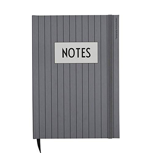 Design Letters ABC-Notebook (Grau) - Ein klassisches Notizbuch für persönliche Gedanken, Arbeiten oder Skizzen. Für Schule und Arbeit, liniertes holzfreies Papier, 146 Seiten, L: 21 x B: 14,8 cm von Design Letters