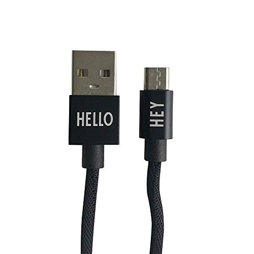 Design Letters MyCable Micro USB-C, kompatibel für Android, 1 M. (Schwarz) von Design Letters