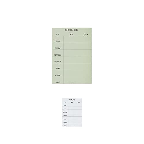 Design Letters Weekly Food Planner (Grün) - Persönliche Organisator für die wöchentliche oder tägliche Planung von Lebensmitteln, Enthält einen Menübereich und mehr, 60 Seiten, L: 29,7 x B: 21 cm von Design Letters