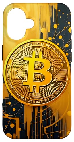 Golden Bitcoin Artwork Hülle für iPhone 16 Golden Bitcoin Artwork Hülle für iPhone 16 von Design by Bitcoin Canvas Art