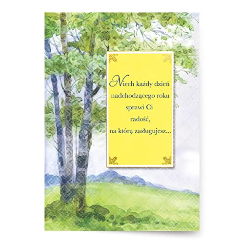 Designer Greetings Polnische Geburtstagskarten, Aquarellfeld (6 Karten mit Umschlägen / 6 Karty i Koperty) von Designer Greetings