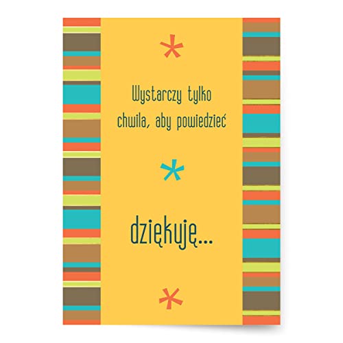Designer Greetings Polnische Sprache, Dankeskarten, Wystarczy tylko chwila, aby powiedzieć dziękuję, mehrfarbiges Druckdesign (6 Karten mit Umschlägen/6 Karty i Koperty) von Designer Greetings