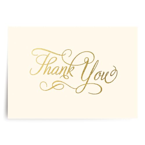 Designer greetings Unbeschriftete Dankeskarten für jeden Anlass, Goldfolienprägung (100 foliengeprägte Dankeskarten und Umschläge) von Designer greetings