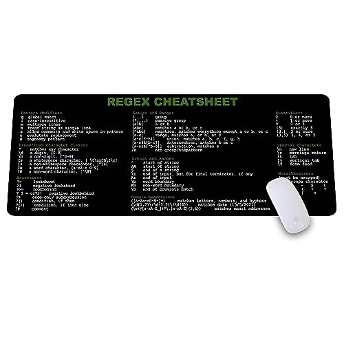 Entwickler, Programmierer, IT-Admin-Schnellreferenz, extra großes Mauspad, Regex Spickzettel, Schreibtischunterlage für SYS Admin, Geschenk für Architekten, Büro, Schreibtischunterlage, KMH von Designfullprint