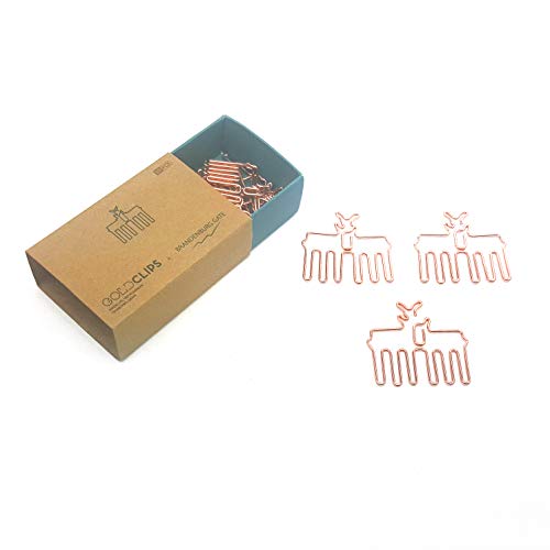 DESIGNMANUFAKTUR BERLIN GOLDCLIPS niedliche süße Deko Clips Büroklammern Heftklammern Lesezeichen Paperclip rose vergoldet in schöner Verpackung, Motiv Brandenburger Tor/Berlin von DESIGNMANUFAKTUR