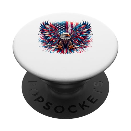 Amerikanische Flagge Adler Flying Vourth 4th of Juli Patriotic PopSockets Klebender PopGrip von Designs You Like