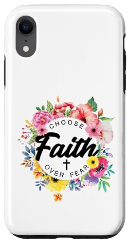 Choose Faith Over Fear Inspirierender christlicher Bibelvers Hülle für iPhone XR Choose Faith Over Fear Inspirierender christlicher Bibelvers Hülle für iPhone XR von Designs You Like