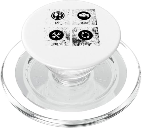 Eat Sleep Fix Repeat PopSockets PopGrip für MagSafe von Designs You Like
