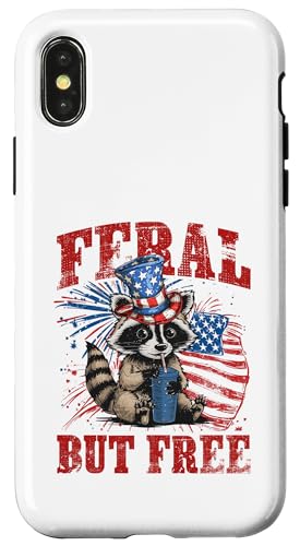Feral But Free Lustiger Waschbär 4. Juli Hülle für iPhone X/XS von Designs You Like