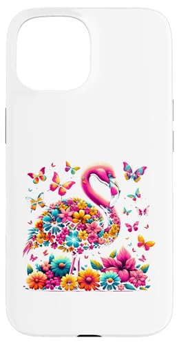 Flamingo, exotische, lebendige Sommerblumen, Schmetterlinge Hülle für iPhone 15 Flamingo, exotische, lebendige Sommerblumen, Schmetterlinge Hülle für iPhone 15 von Designs You Like
