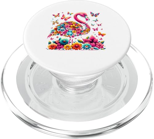 Flamingo, exotische, lebendige Sommerblumen, Schmetterlinge PopSockets PopGrip für MagSafe Flamingo, exotische, lebendige Sommerblumen, Schmetterlinge PopSockets PopGrip für MagSafe von Designs You Like
