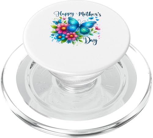 Fröhlicher Muttertag, lebendige Schmetterlingsblumen PopSockets PopGrip für MagSafe Fröhlicher Muttertag, lebendige Schmetterlingsblumen PopSockets PopGrip für MagSafe von Designs You Like