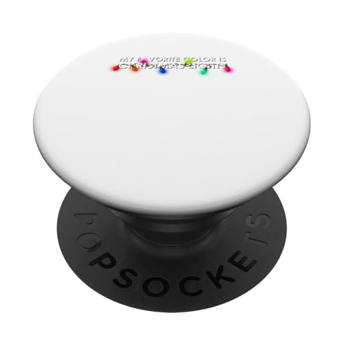 Meine Lieblingsfarbe ist Weihnachtsbeleuchtung PopSockets Klebender PopGrip von Designs You Like