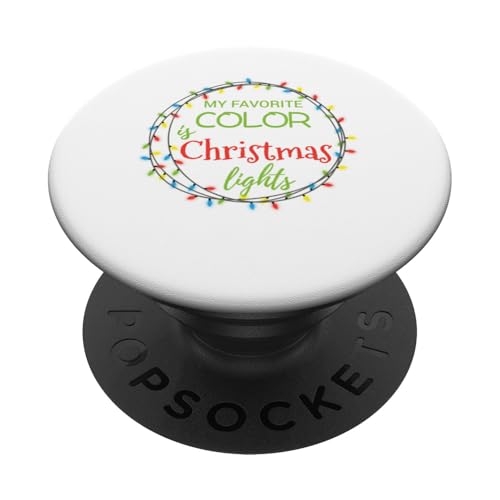 Meine Lieblingsfarbe ist Weihnachtsbeleuchtung PopSockets Klebender PopGrip von Designs You Like