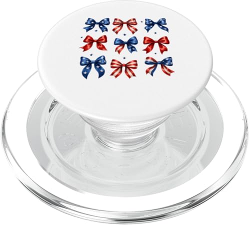 Rot Weiß Blau Kokette Schleifen 4. Juli Sterne Streifen Fun PopSockets PopGrip für MagSafe Rot Weiß Blau Kokette Schleifen 4. Juli Sterne Streifen Fun PopSockets PopGrip für MagSafe von Designs You Like