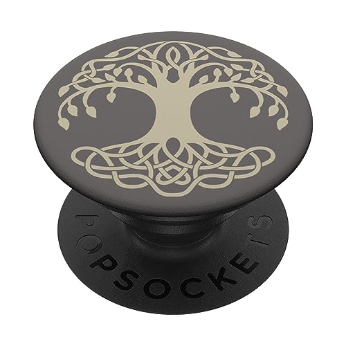 Beige Hellgrau Lebensbaum PopSockets mit austauschbarem PopGrip von Designs for Girls