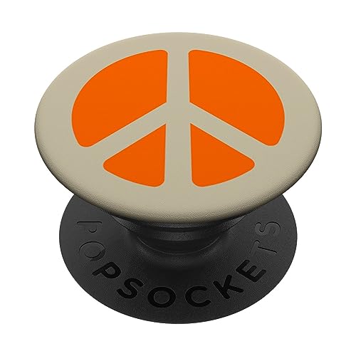 Beige Orange Friedenszeichen Peace PopSockets mit austauschbarem PopGrip von Designs for Girls