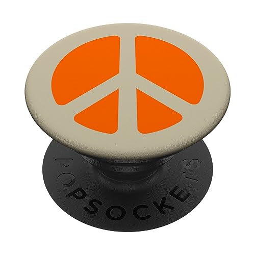 Beige Orange Friedenszeichen Peace PopSockets Klebender PopGrip von Designs for Girls