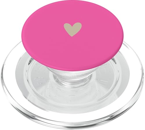 Beige Pink Minimalistisch Herz PopSockets PopGrip für MagSafe von Designs for Girls
