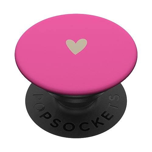 Beige Pink Minimalistisch Herz PopSockets mit austauschbarem PopGrip von Designs for Girls