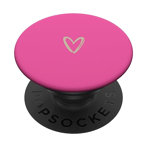 Beige Pink Minimalistisch Herz PopSockets mit austauschbarem PopGrip von Designs for Girls