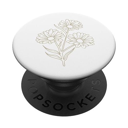 Beige Weiß Gänseblümchen PopSockets mit austauschbarem PopGrip von Designs for Girls