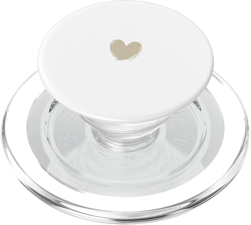 Beige Weiß Minimalistisch Herz PopSockets PopGrip für MagSafe von Designs for Girls
