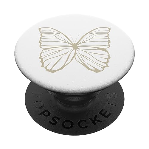 Beige Weiß Schmetterling PopSockets mit austauschbarem PopGrip von Designs for Girls