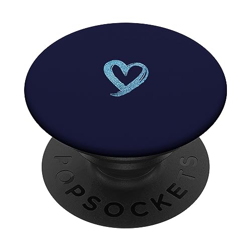Blau Herz Minimalistisch Dunkelblau PopSockets Klebender PopGrip Blau Herz Minimalistisch Dunkelblau PopSockets Klebender PopGrip von Designs for Girls