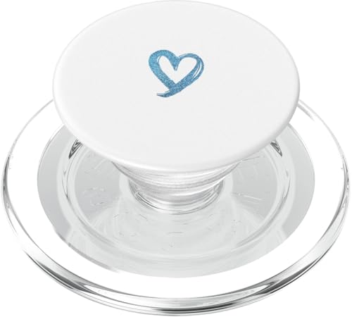 Blau Herz Minimalistisch Weiß PopSockets PopGrip für MagSafe Blau Herz Minimalistisch Weiß PopSockets PopGrip für MagSafe von Designs for Girls