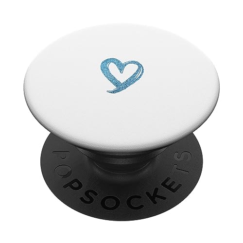 Blau Herz Minimalistisch Weiß PopSockets Klebender PopGrip Blau Herz Minimalistisch Weiß PopSockets Klebender PopGrip von Designs for Girls