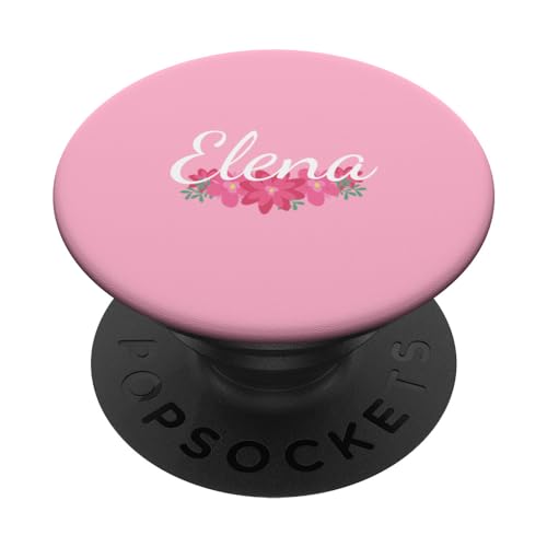 Elena - Name Rote Blumen Personalisiertes Geschenk Pink PopSockets mit austauschbarem PopGrip von Designs for Girls