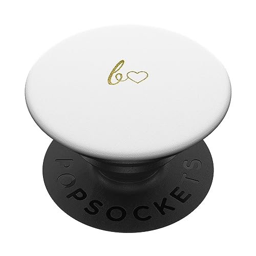 Gelb Anfangsbuchstabe B Herz Minimalistisch Weiß PopSockets mit austauschbarem PopGrip Gelb Anfangsbuchstabe B Herz Minimalistisch Weiß PopSockets mit austauschbarem PopGrip von Designs for Girls