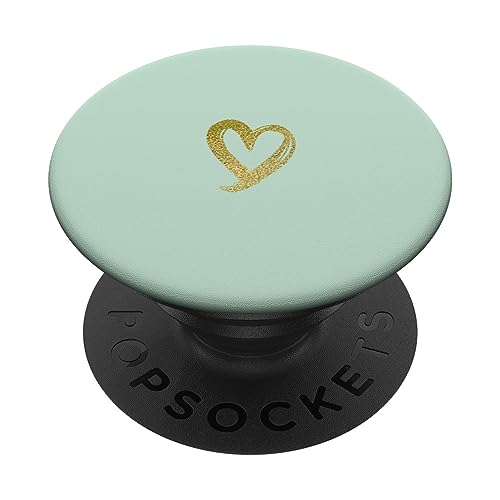 Gelb Herz Minimalistisch Grün PopSockets mit austauschbarem PopGrip von Designs for Girls