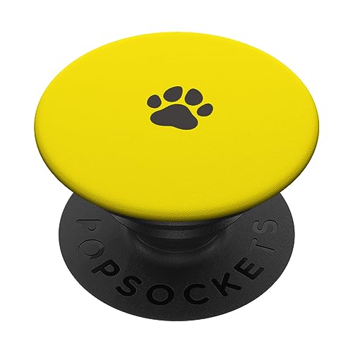 Grau Gelb Minimalistisch Hundepfote PopSockets mit austauschbarem PopGrip von Designs for Girls
