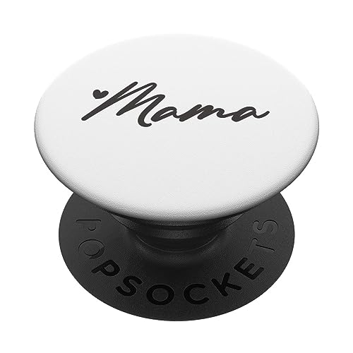 Grau Weiß Herz Mama PopSockets mit austauschbarem PopGrip von Designs for Girls