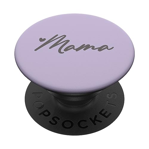 Designs for Girls Hellgrau Lila Herz Mama PopSockets Klebender PopGrip Phone Grip für viele Smartphones mit glatten, harten Plastikgehäusen von Designs for Girls