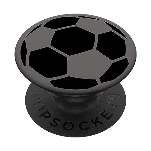 Hellgrau Schwarz Fußball PopSockets mit austauschbarem PopGrip von Designs for Girls