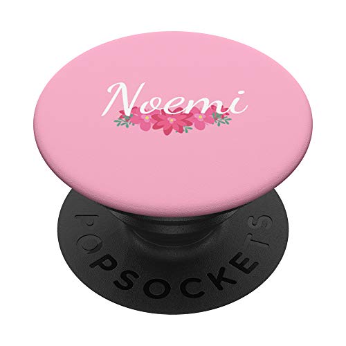 Noemi - Name Rote Blumen Personalisiertes Geschenk Pink PopSockets PopGrip: Ausziehbarer Sockel und Griff für Handys/Tablets mit Tauschbarem Top von Designs for Girls