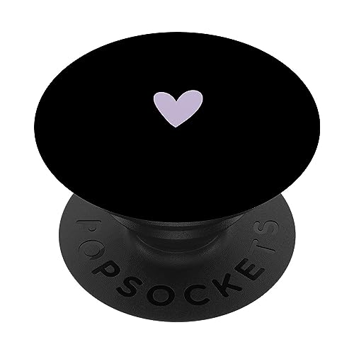 Pastell Lila Schwarz Minimalistisch Herz PopSockets mit austauschbarem PopGrip von Designs for Girls