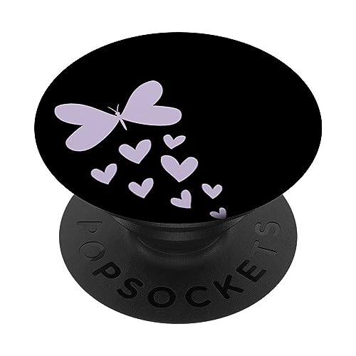 Pastell Lila Schwarz Schmetterling PopSockets mit austauschbarem PopGrip von Designs for Girls