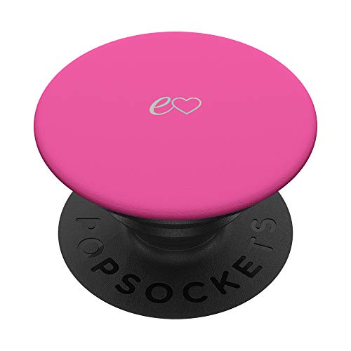 Regenbogen Anfangsbuchstabe E Herz Minimalistisch Pink PopSockets PopGrip: Ausziehbarer Sockel und Griff für Handys/Tablets mit Tauschbarem Top von Designs for Girls