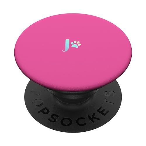 Regenbogen Anfangsbuchstabe J Pfote Minimalistisch Pink PopSockets mit austauschbarem PopGrip von Designs for Girls