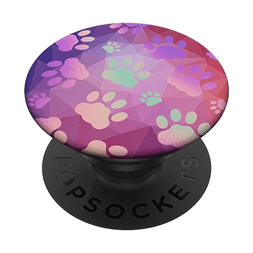 Regenbogen Katzenpfoten Pink Lila Polygon PopSockets mit austauschbarem PopGrip Regenbogen Katzenpfoten Pink Lila Polygon PopSockets mit austauschbarem PopGrip von Designs for Girls