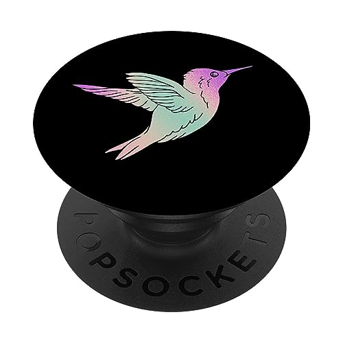 Regenbogen Kolibri Schwarz PopSockets mit austauschbarem PopGrip von Designs for Girls