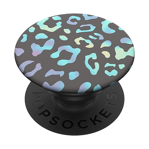 Regenbogen Leopard Gepard Muster Grau PopSockets mit austauschbarem PopGrip von Designs for Girls